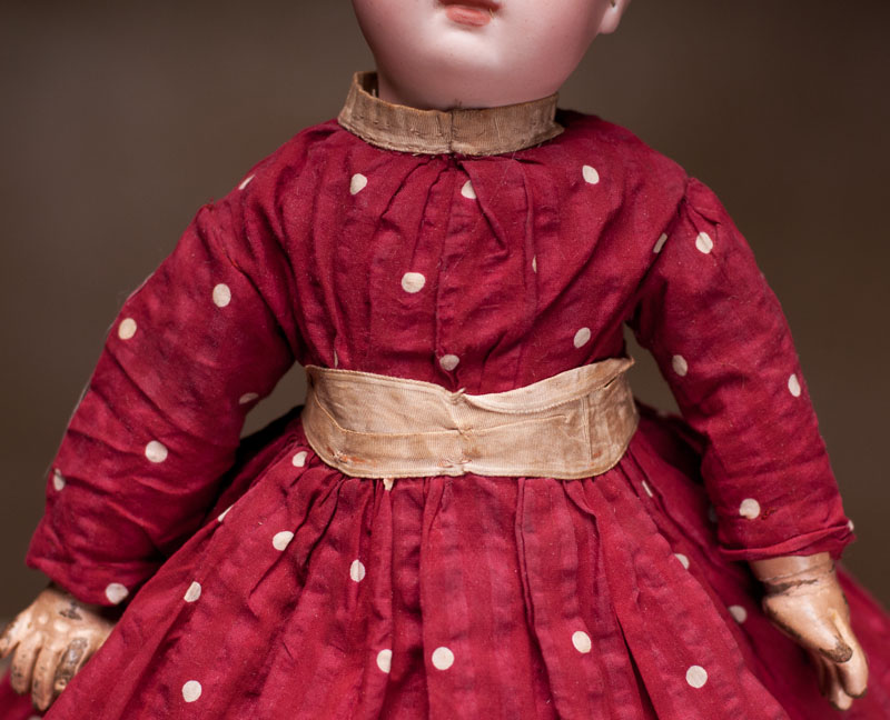 Antique French Original Dress + Hat for Jumeau, Bru, Steiner Bebe doll 