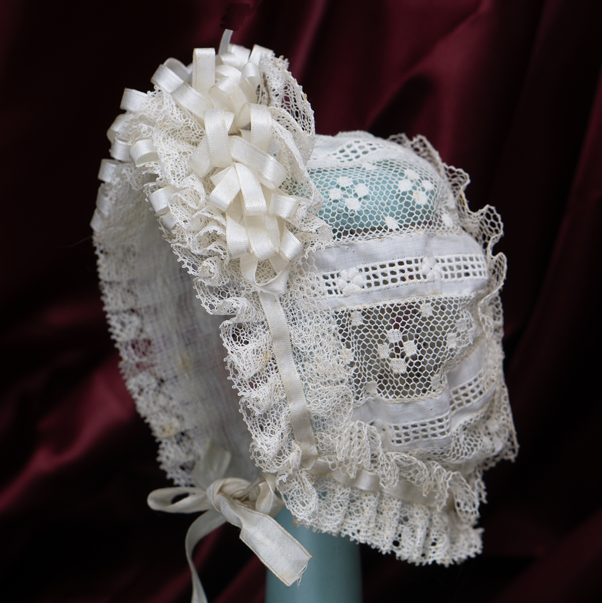 Antique doll bonnet