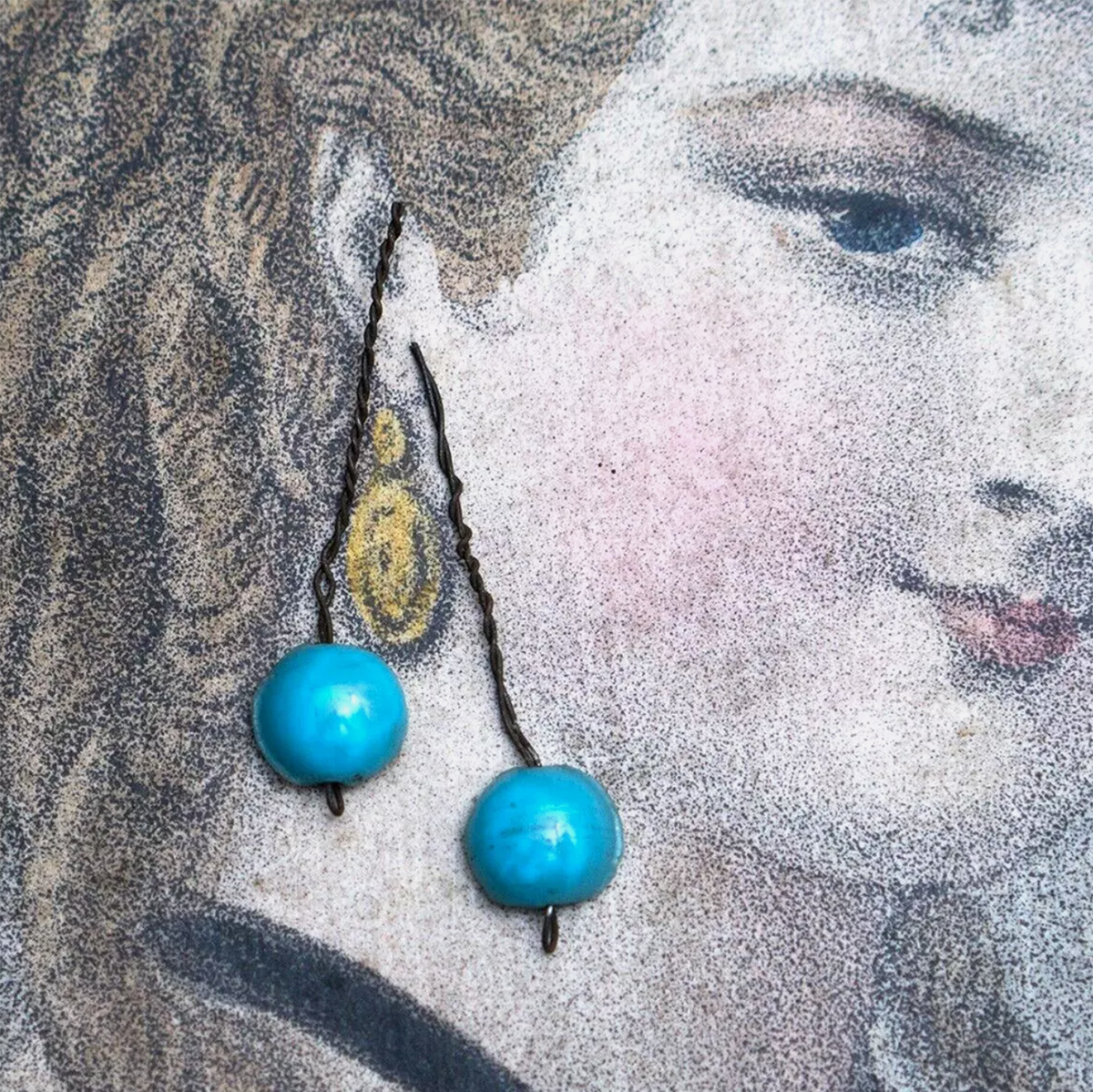 Blue glass earrings