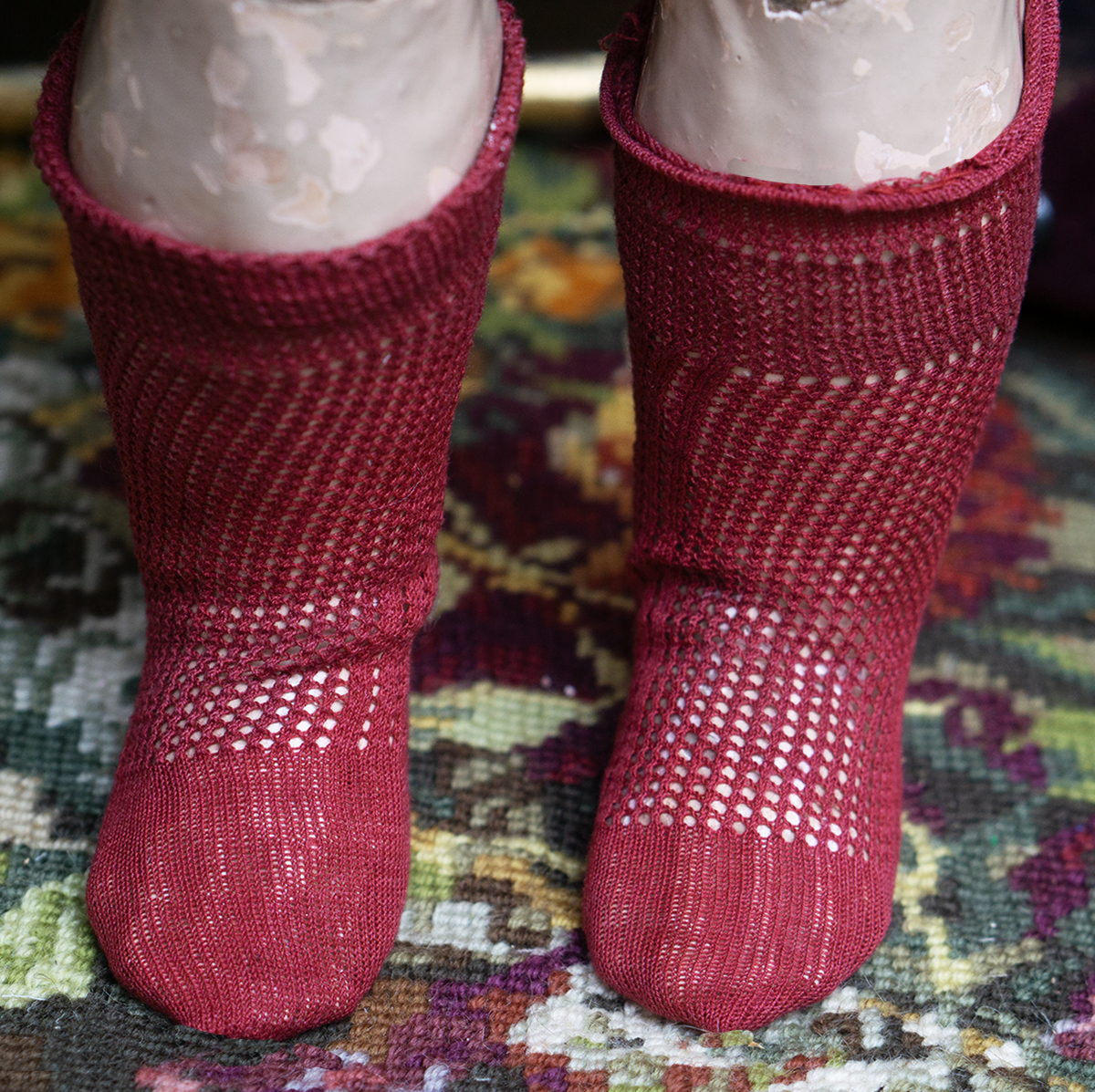 Burgundy Jumeau socks