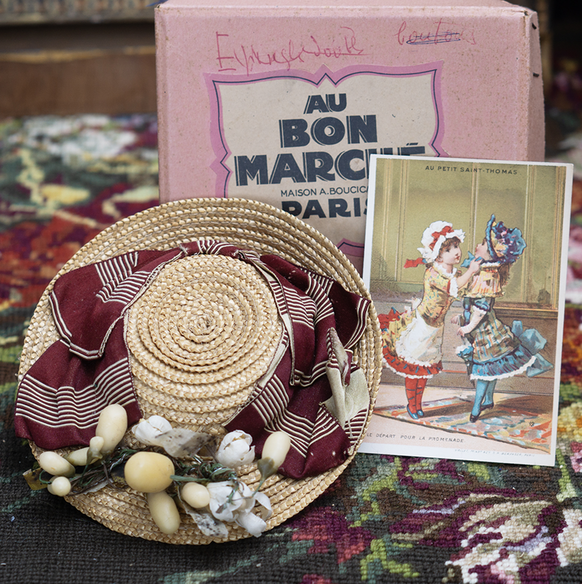 Antique doll bonnet